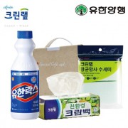 친환경스위트홈세트61호(유한양행 유한락스+크린랩크린백+항균망사수세미)