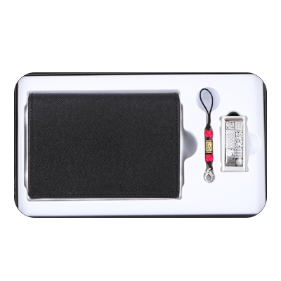 사피아노소가죽명함지갑+수복문자도자개USB(8GB~64GB)