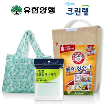 친환경스위트홈세트75호(암앤해머베이킹소다+크린랩항균망사수세미+특대형접이식시장가방)