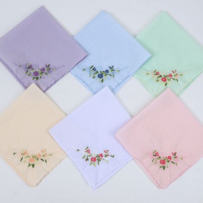 로페리아 여성 꽃자수 순면 손수건(35*35cm)(0217347)