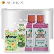브생건364호 4종세트(크리넥스 안심 손소독 스프레이+카밀 핸드크림+유시몰 가글2매)