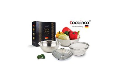쿠비녹스 믹싱볼 쌀함박 채망 찜판 4종세트