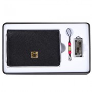 완자문소가죽명함지갑+창살문블랙자개USB(8GB~64GB)