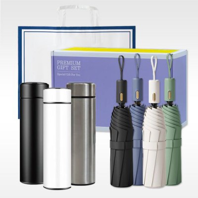 3단 자동 양우산 1P + LED 온도표시 텀블러 500ml 1P 선물세트