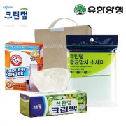 친환경스위트홈세트65호(암앤해머냉장고탈취제+크린랩크린백+항균망사수세미)