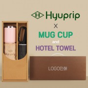 협립3단60 카라비너10K 거꾸로 300T고밀도 완전자동 우산 +로하스 머그컵+협립40수호텔코마180타월-세트