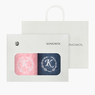 [송월타올]카이저 40수 코마 180g 2매 선물세트(쇼핑백)