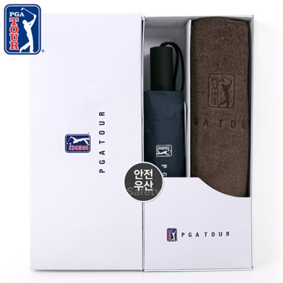 PGA 3단 완전자동 암막 세이프티 우양산+150g면사타올세트