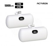 엑티몬 LCD 일체형 보조배터리5000mah C핀,8핀