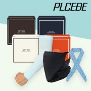 플씨드 귀걸이형 프리미엄 패턴 체크 멀티스카프 + 아쿠아쿨토시 + 물방울 쿨스카프 3종 세트