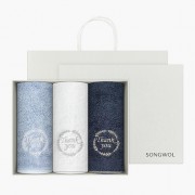 [송월타올] 송월 땡큐 190g 뱀부얀 3p 선물세트(쇼핑백)