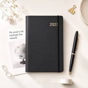 [콤마] 25절 양장 별사이즈 스마트검정 밴드형 다이어리(프리)