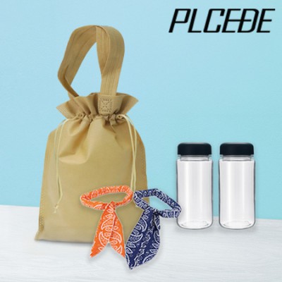 플씨드 여름 3종 복주머니 파우치 H세트 (아이스 쿨스카프+보틀350ml)