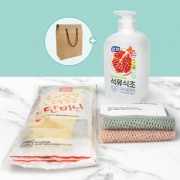 참그린 프리미업 친향환 세제 락앤락 수세미 2매 주방3종세트