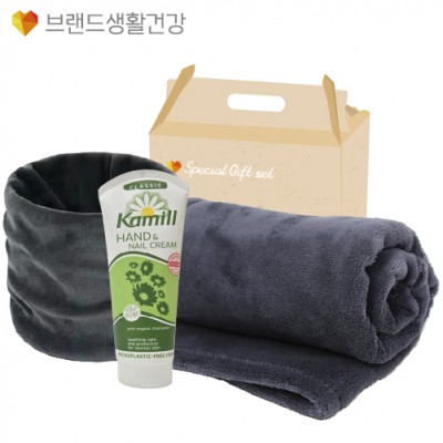 브생건 방한세트 81호(벨벳 넥워머+카밀 핸드크림100ml+따소담 무릎담요)