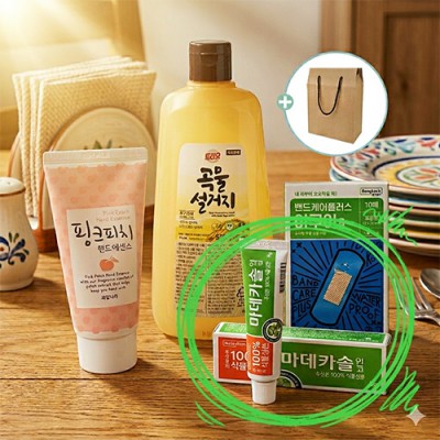 트리오 주방세제500ml  마데카솔연고 방수밴드 4종세트