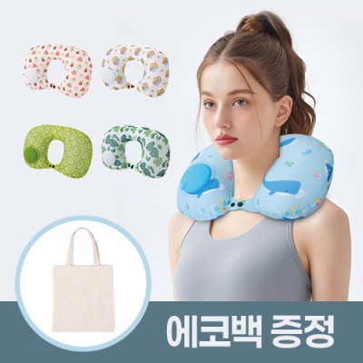 로페리아 캐릭터 프린팅 펌핑 에어 U자형 여행용 목베개_에코백증정(0215292)