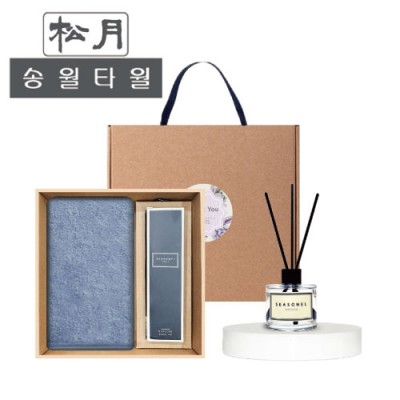 (송월타올) 솔리드혼방사40 + 디퓨저세트 (솔리드혼방사40 + 시즈넬플라워 디퓨저50ml)