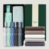 원터치 12k 더블살대 3단자동 암막양우산+송월타올뉴컬러무지150g 우산타올 선물세트