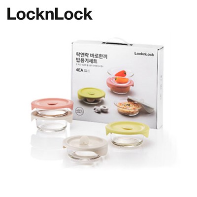 락앤락 바로한끼  글라스 밥용기 4P LL-62