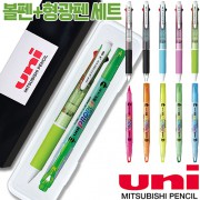 uni제트스트림3색(0.7)+프로퍼스윈도우형광펜세트