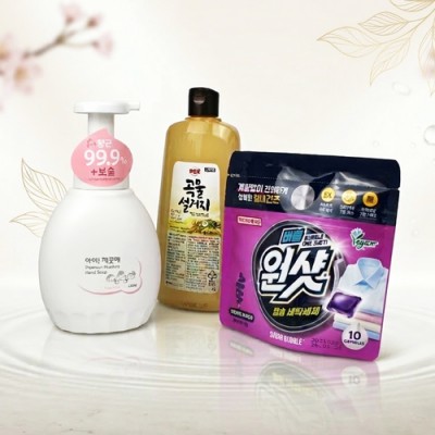 핸드워시 아이깨끗해 450ml  주방세제 캡슐세제 3종세트