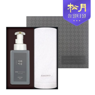 아빠마음 생활 세트 10호, 송월 40수 포인트 타올 200g 1P +핸드워시 500ml 1P