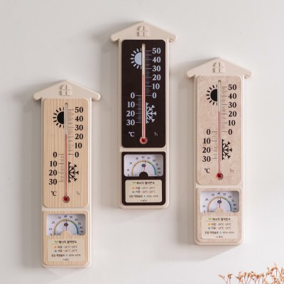 국산 플라이토 힐링홈  아날로그 온습도계 34cm  JS-H16