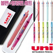 uni제트스트림3색507(0.5)+프로퍼스윈도우형광펜세트
