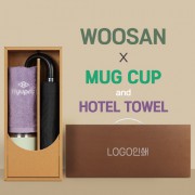 가르시아 3단 60 레자곡자 완전자동우산 +협립호텔코마170타월+로하스 머그컵-세트