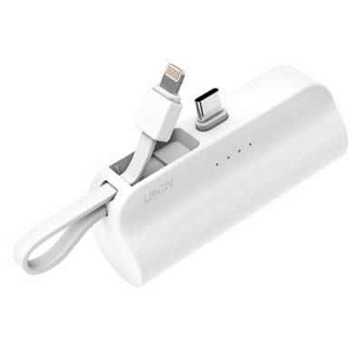 LAAON 2in1 일체형 미니  도킹형 보조배터리 5000mAh ITB-PB5000 mini C타입,8핀