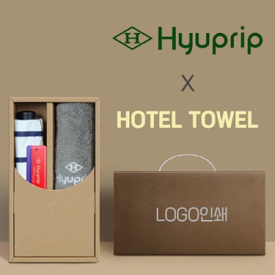 협립3단 스트라이프 수동우산 +협립호텔코마170타월-세트