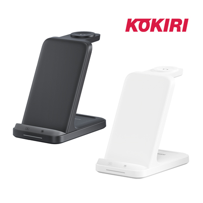 코끼리 KW-S3IN1P01 스탠드 듀어코일 3IN1 동시충전 고속 무선충전기(워치전기종호환)