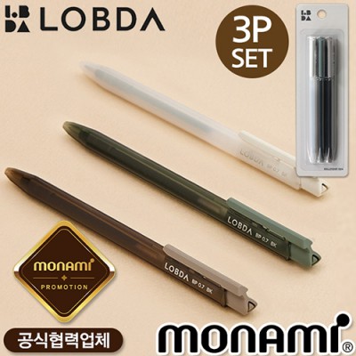 모나미 롭다볼펜(0.7)(흑심)3P세트