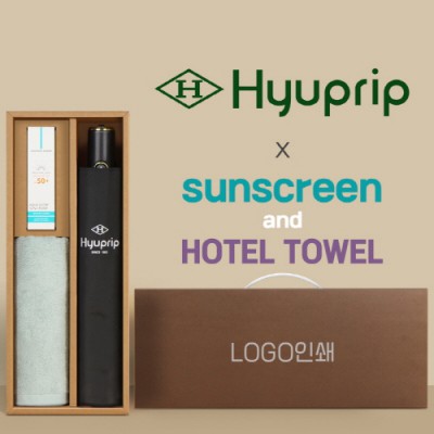 협립 3단 10K 고밀도 슈퍼 완전자동우산 +선크림+뱀부170타월-세트