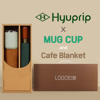 협립 3단70엔티크 고밀도 완전자동우산 +카페담요+로하스머그컵-세트