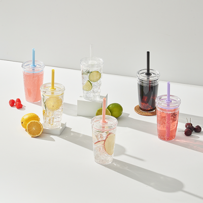 투명 빨대 텀블러 450ml