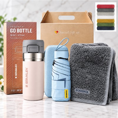 브생건 3종세트 26-9호(스탠리 퀵플립 고보틀 473ml+송월 코마사타올수건170g+여미니 파스텔 5단암막양우산)