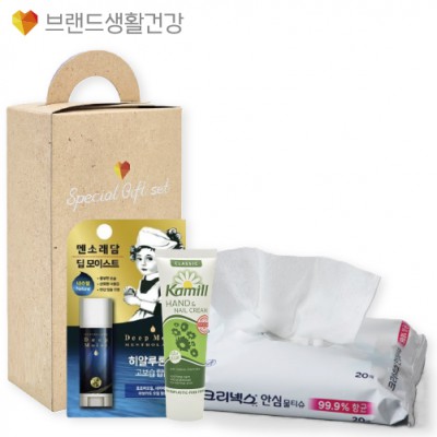 브생건673호 3종세트(카밀 핸드크림+멘소래담 딥 모이스트 립밤+크리넥스 안심99.9% 항균물티슈)