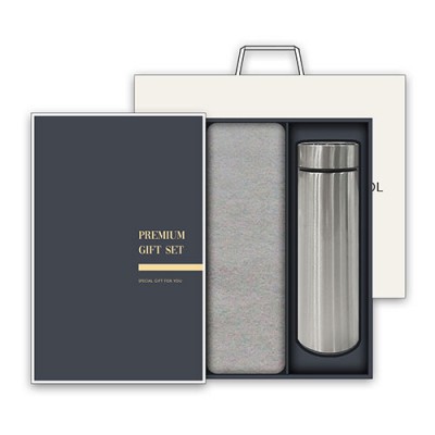 송월 프리미엄 텀블러세트 (뉴컬러무지 1매 + 스마트텀블러 500ml 1개)