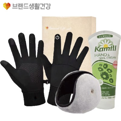 브생건 방한세트 111호(스마트 방한장갑+청음 귀마개+카밀 핸드크림100ml)