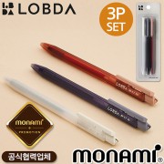 모나미 롭다볼펜2(0.7)(흑,청,적심)3P세트