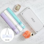 [트래블잇] VC웨이브디올 전사타올 30수140g 프리미엄3매입 화이트세트+전용 쇼핑백