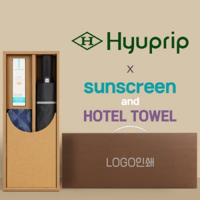 협립 3단 60 슈퍼 거꾸로 완전자동우산 +선크림+스포츠타월-세트