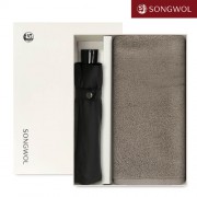 송월타올 송월 노블레스 타올 + 송월 3단 컬러무지 우산(검정) 2p 세트