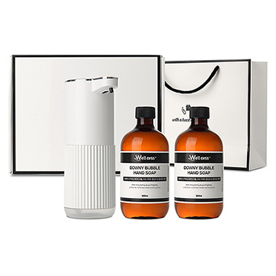 웰세스 WG-102B 버블 손세정제 자동 디스펜서 1개 + 버블 핸드워시 리필 2개 (500ml)